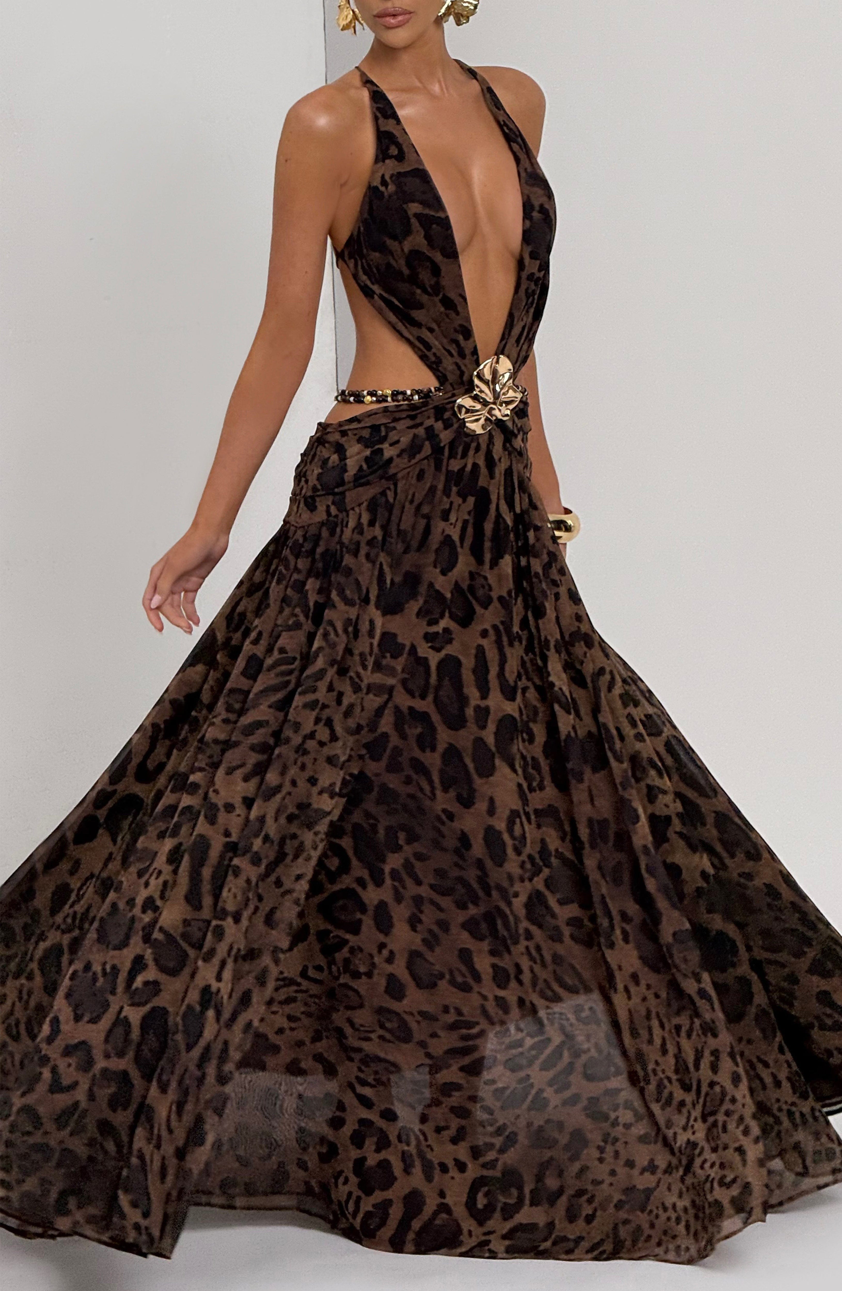Indianna Maxi Dress - Leopard Print Dress Babyboo Fashion Premium Exclusive Design